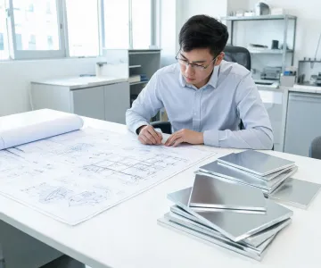 Customer program specialist reviewing drawings