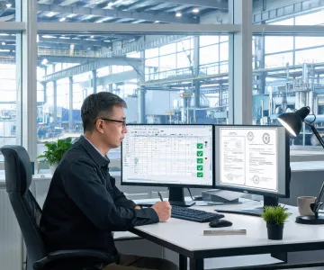 Quality manager reviewing inspection records