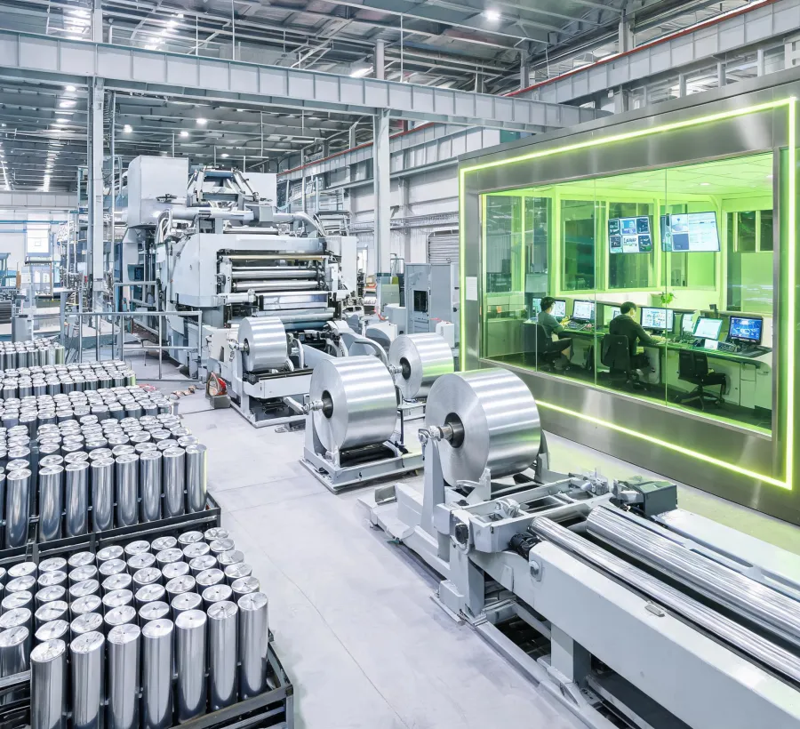 Aluminum rolling and low-carbon process control line